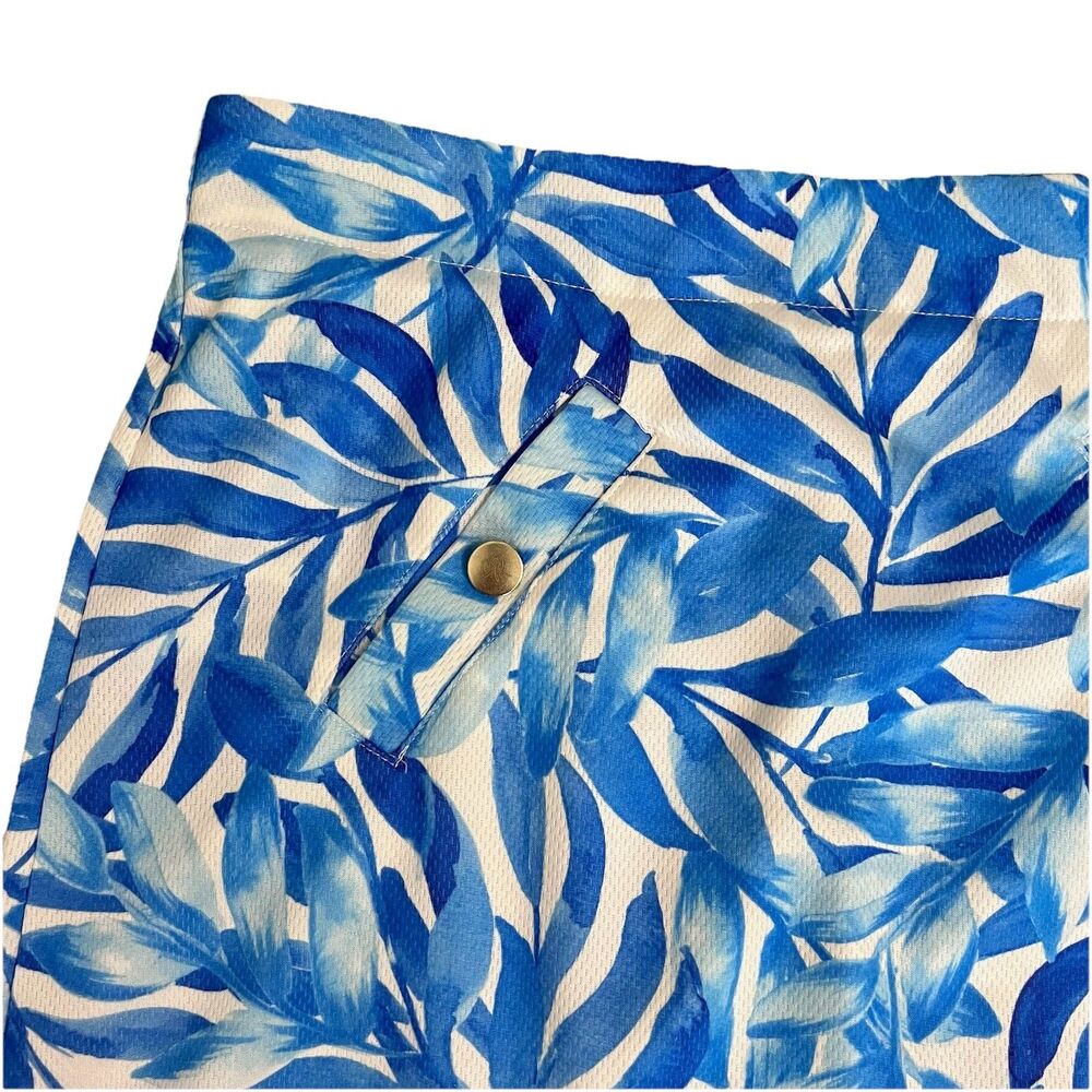 Stella Parker Collection Size M Tropical Blue Palm Skirt Skort Blue White NWT - Picture 3 of 7